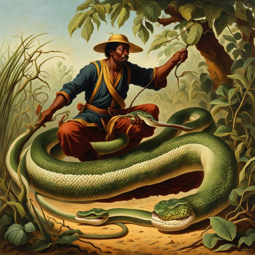 Amoeba Man Battles Giant Snake