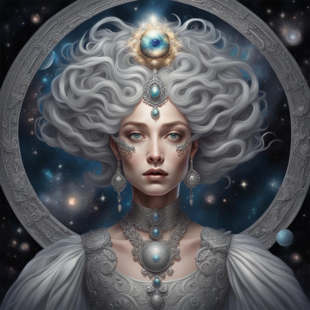 A mesmerizing astral vintage-chic gorgon