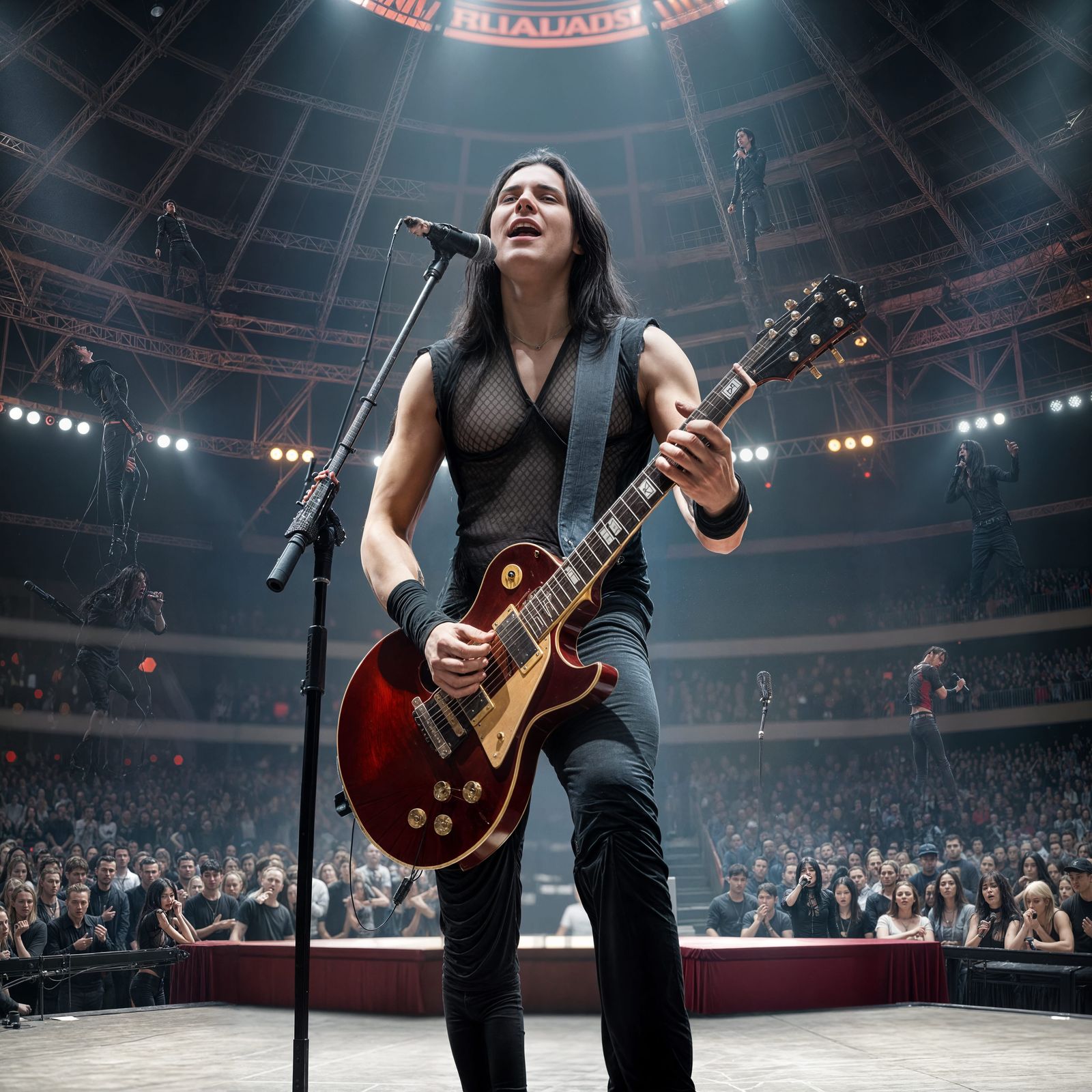 Vampire Rockstar in Neon Noir Style