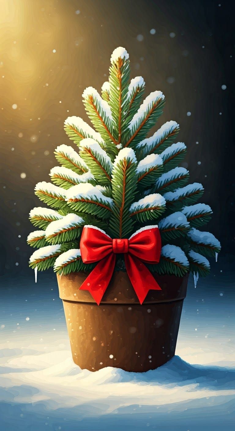 Whimsical Winter Wonderland Baby Christmas Tree in Watercolo...