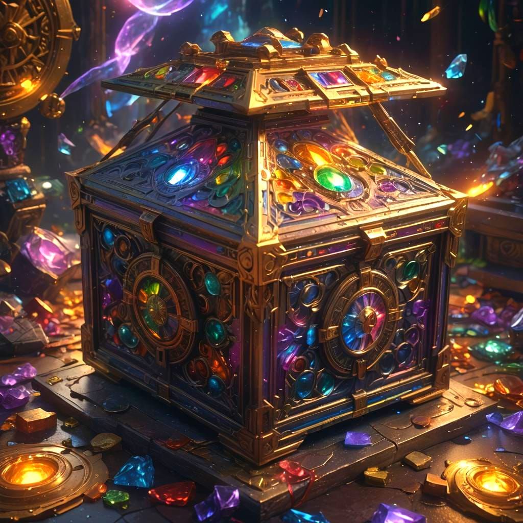 Rainbow Box Holds Godlike Power in Dark Fantasy Art