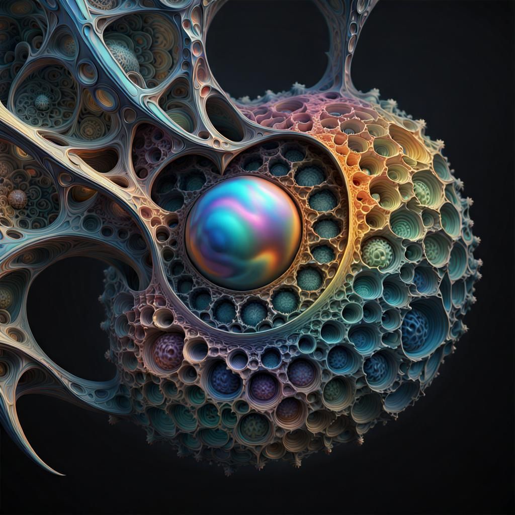 Geometric Abstract: Intricate Polychromatic Mandelbulb in 8k