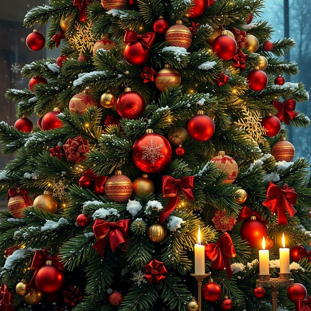 Majestic Christmas Tree in German Romanticism Style