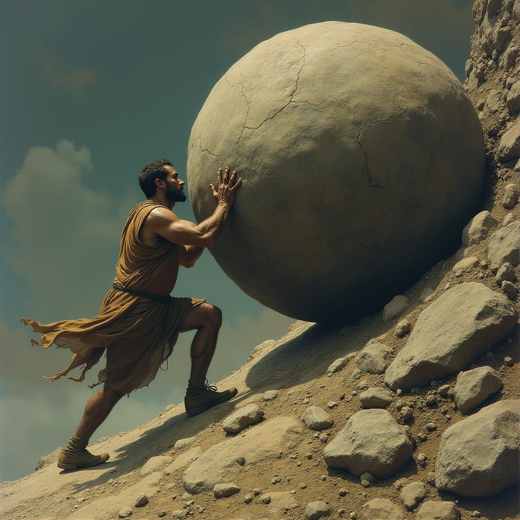 Sisyphus's Burden: A Mythological Journey