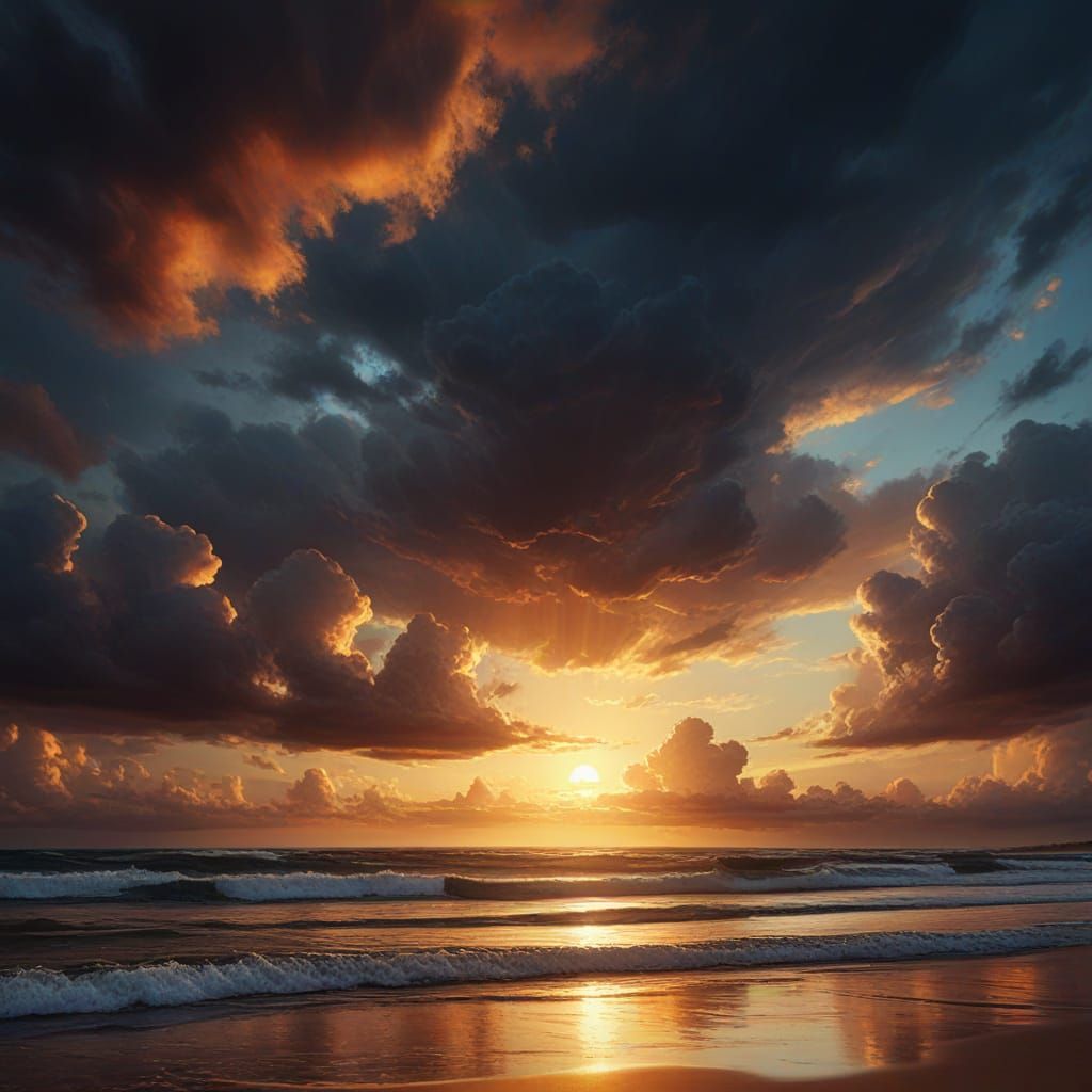 Dramatic Horizon in Oil Painting Style