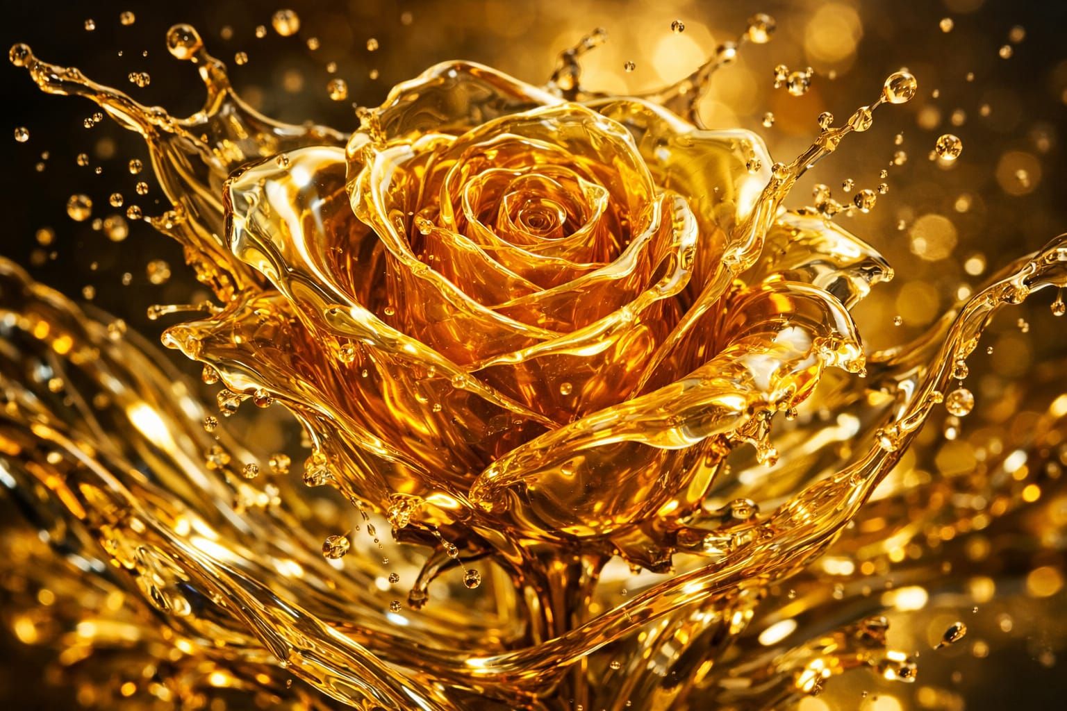 Abstract Liquid Oil Rose Art