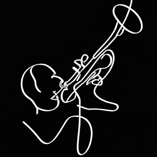Minimalist Jazz Trumpeter Silhouette in Picasso Style