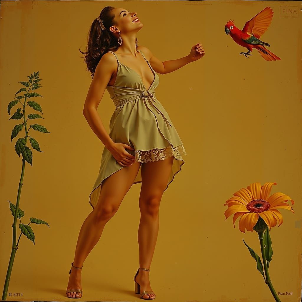 Chimaera of Figures in Vibrant Landscape, Photorealistic Sty...