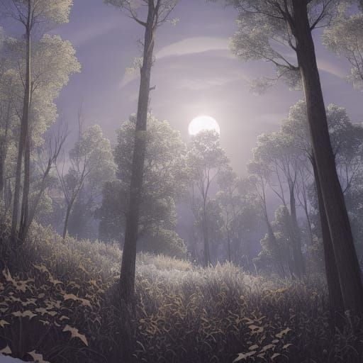 Moonlit Kiss: Ethereal Portrait in Digital Art Style