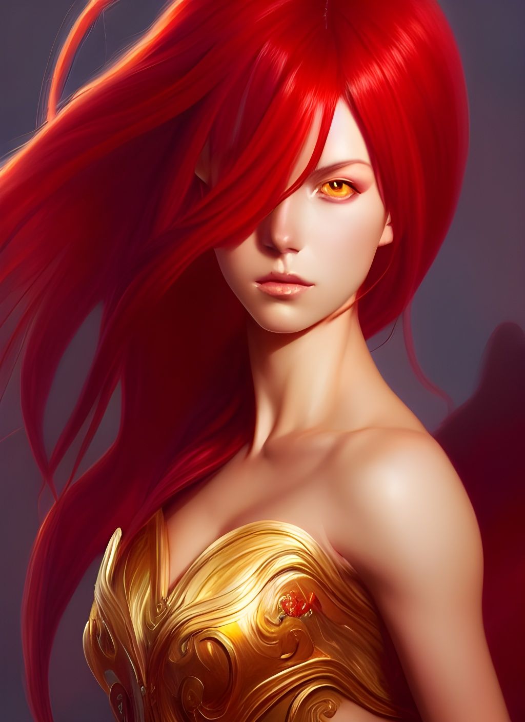Fiery Knight Portrait in Artgerm Style