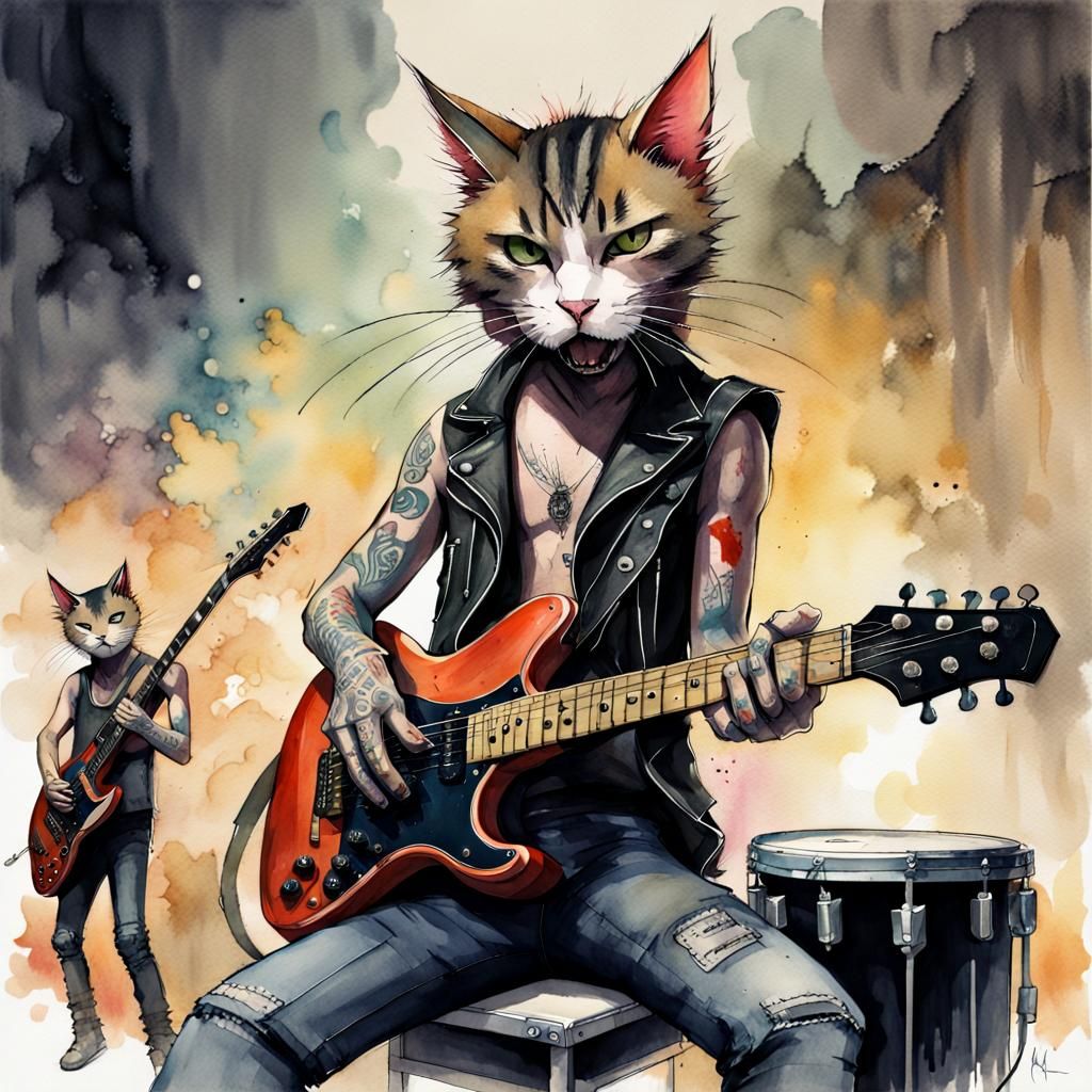 Heavy Metal Cat Band Rocks the Stage