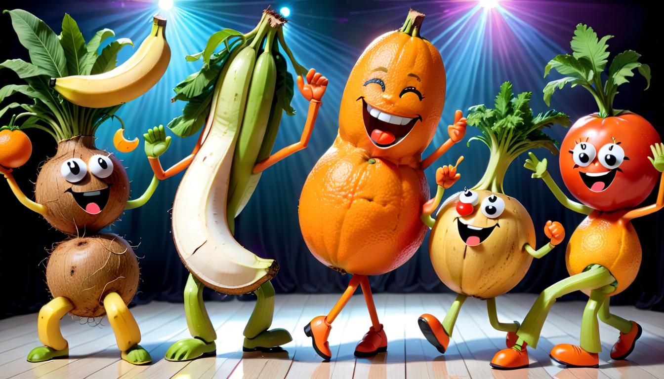 Dancing Fruits and Vegetables at the Disco
