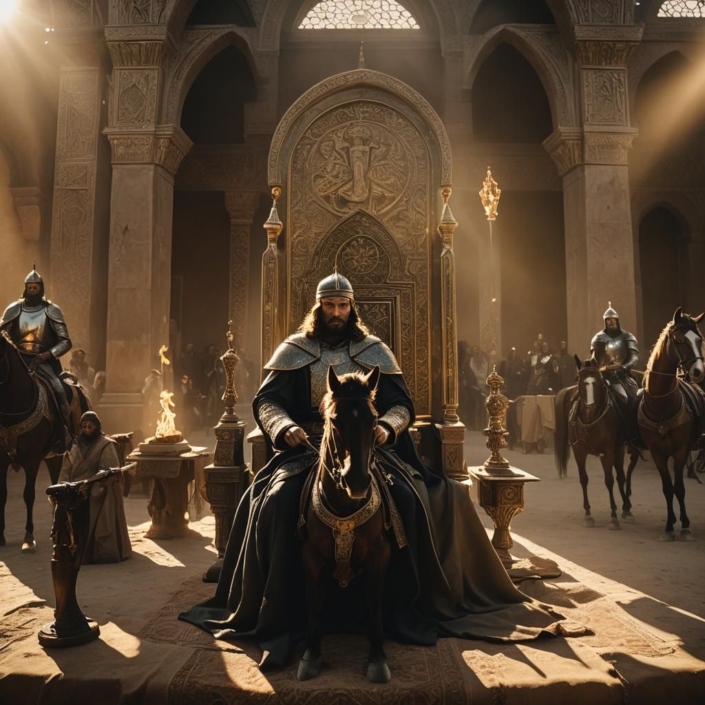 Historical Confrontation in Golden Hour Lighting