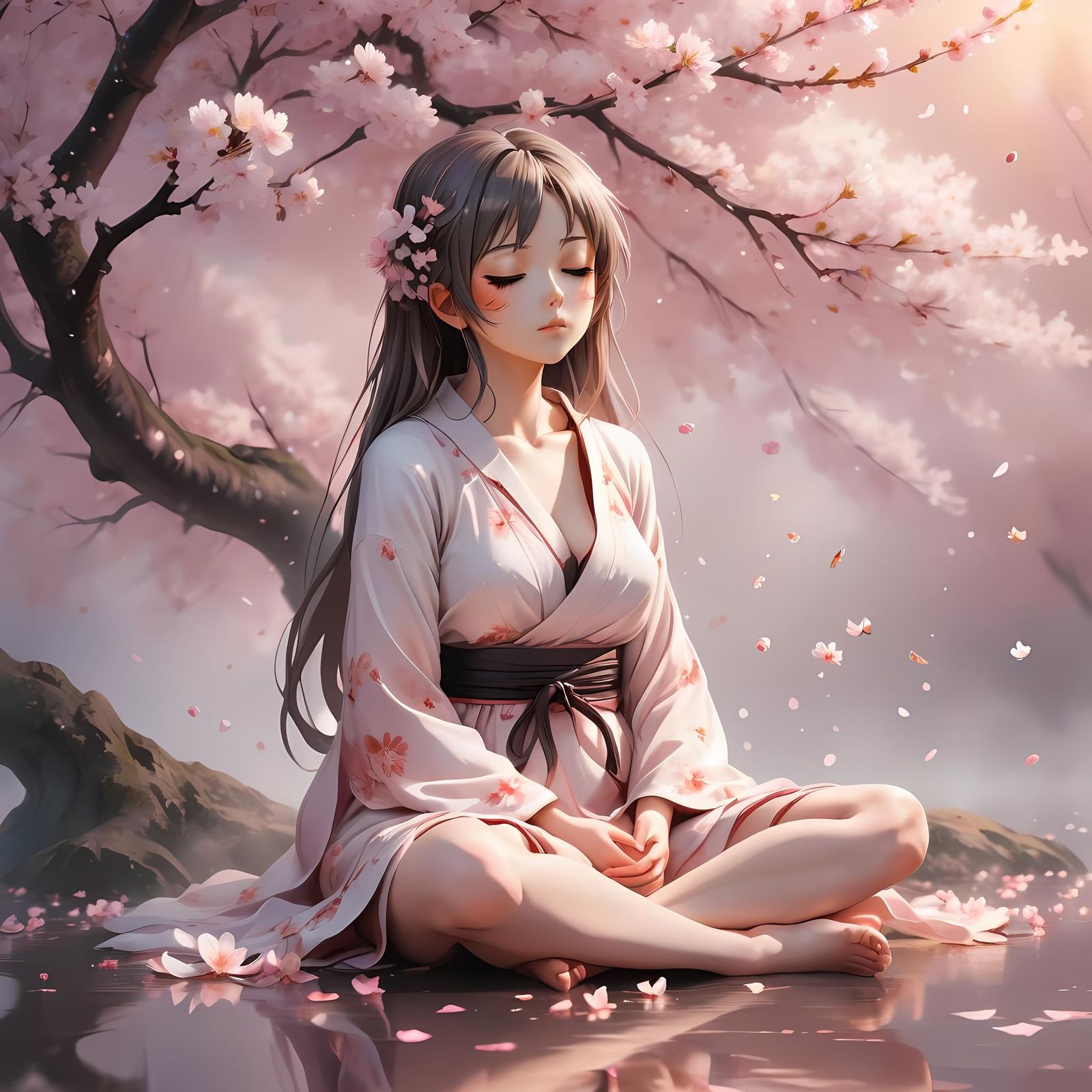 Contemplative Anime Art in 8k Resolution