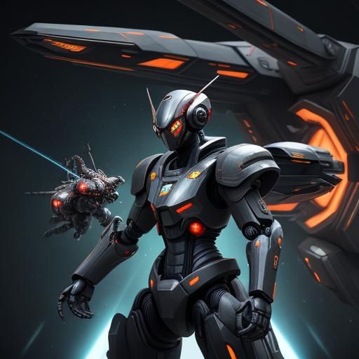 Robotic Wasp and Kraken in Space Battle