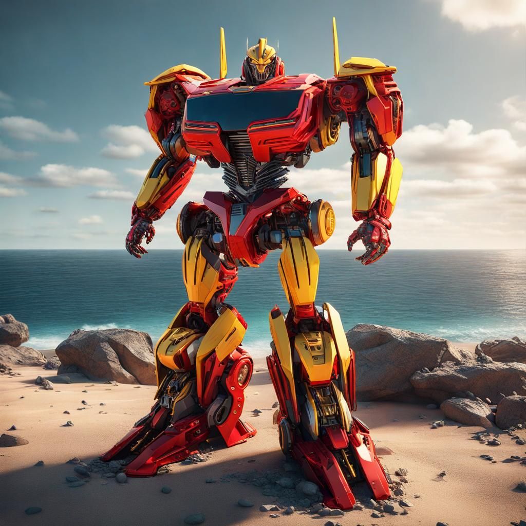 Spain as a Transformer Robot in Sci-Fi Style