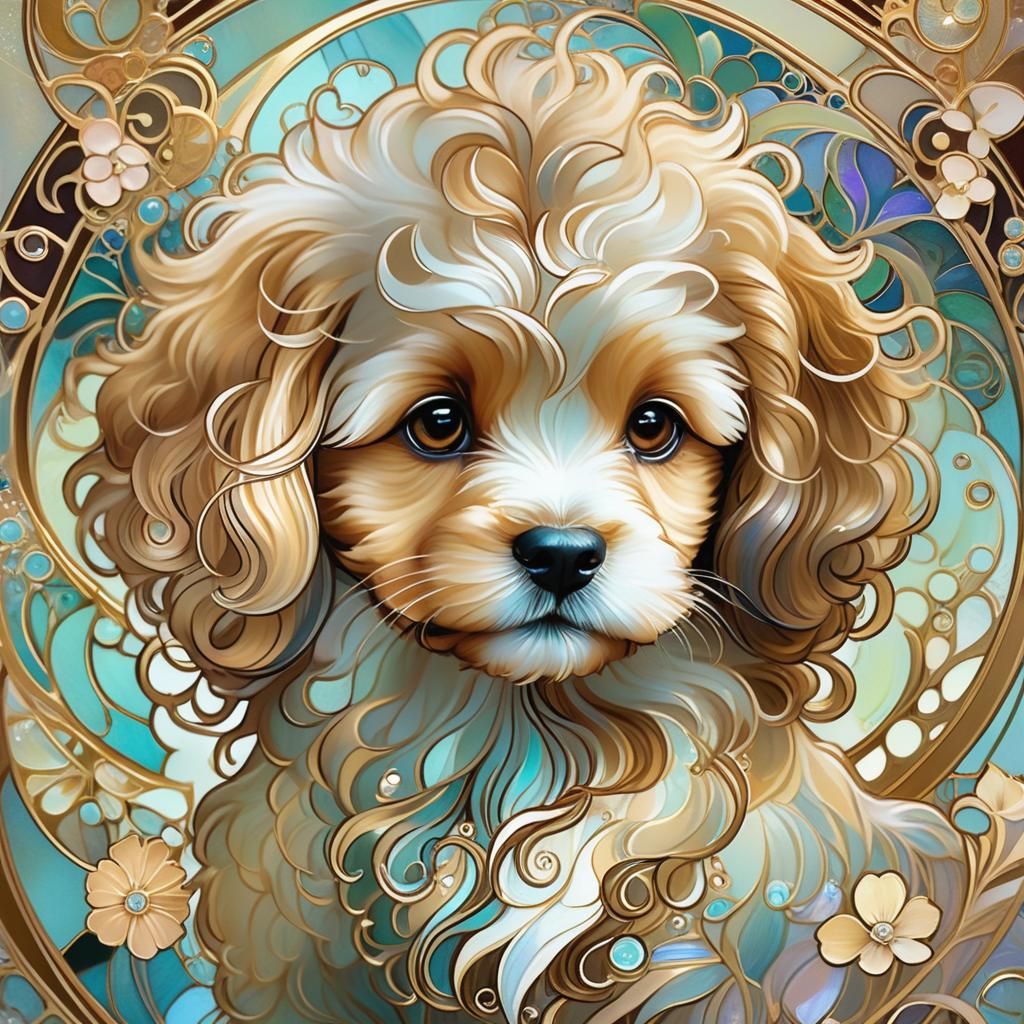 Art Nouveau Fluffy Cavapoo