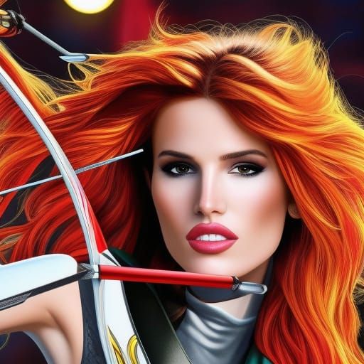 Hyperrealistic Comic Art of Female Archer