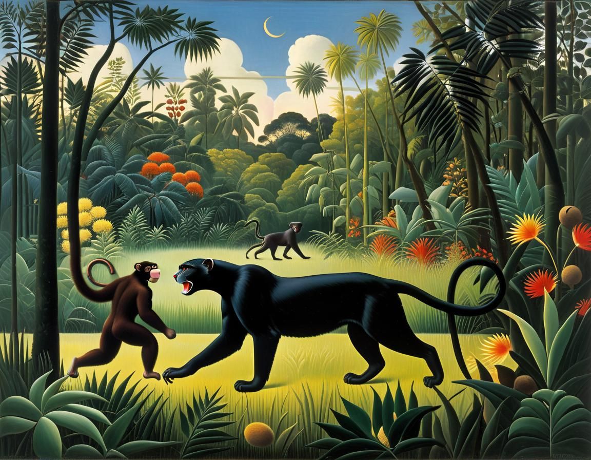 Monkey in Danger (after Henri Rousseau)