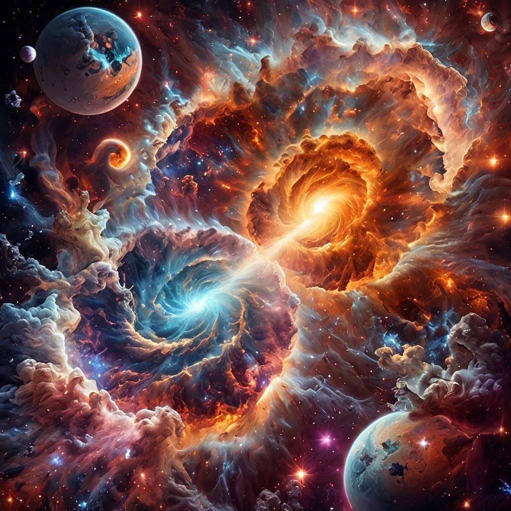 Nebula Collision Creates Iridescent Cosmic Storm