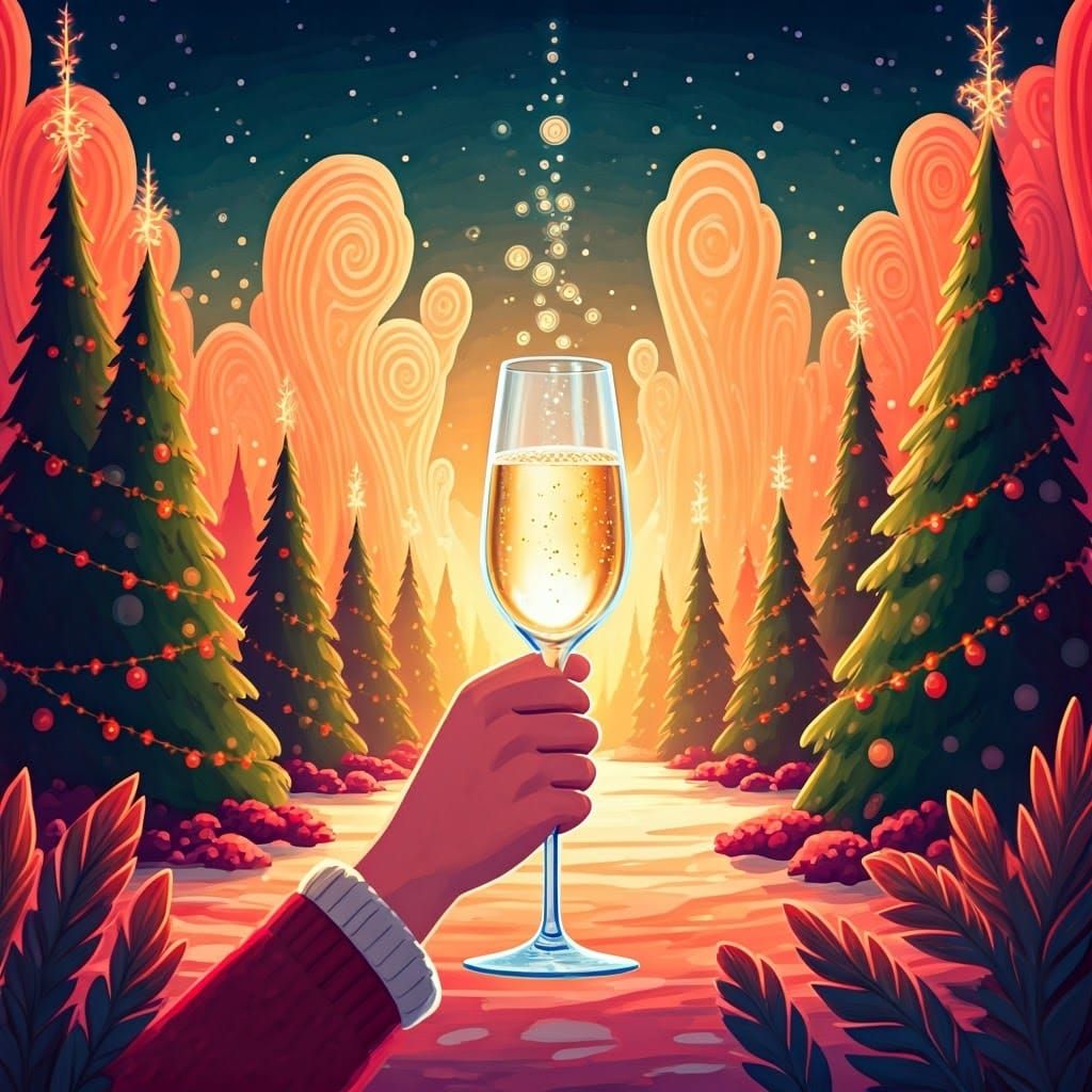 Fantastical Winter Wonderland Toast in Vibrant Colors