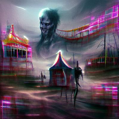 Sinister Haunted Fairground in Dark Fantasy Style