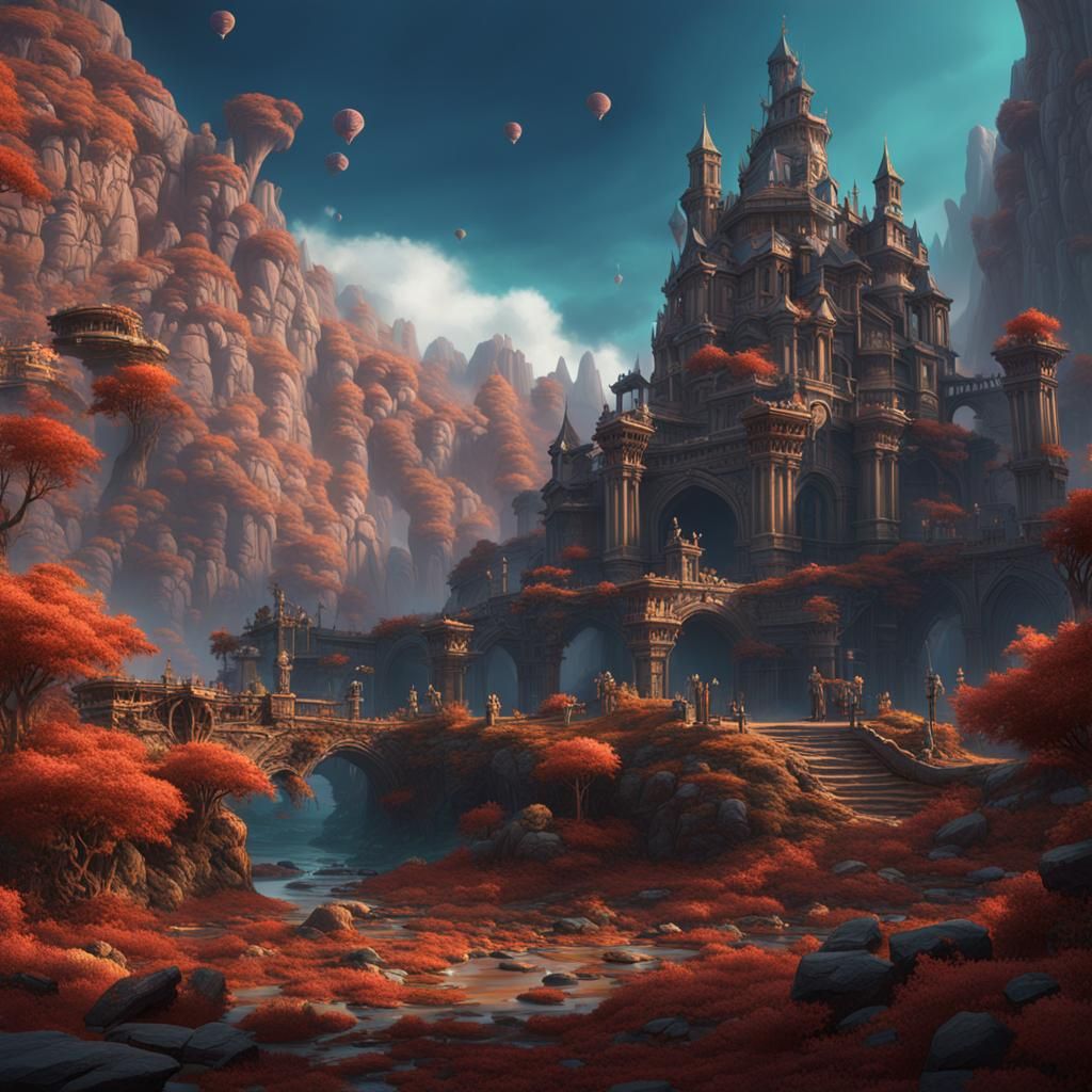 Fantasy Concept Art in Detailed Matte Painting