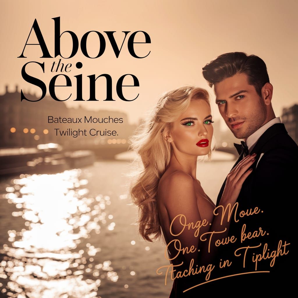 Paris Twilight Cruise: Romantic Couple Above the Seine