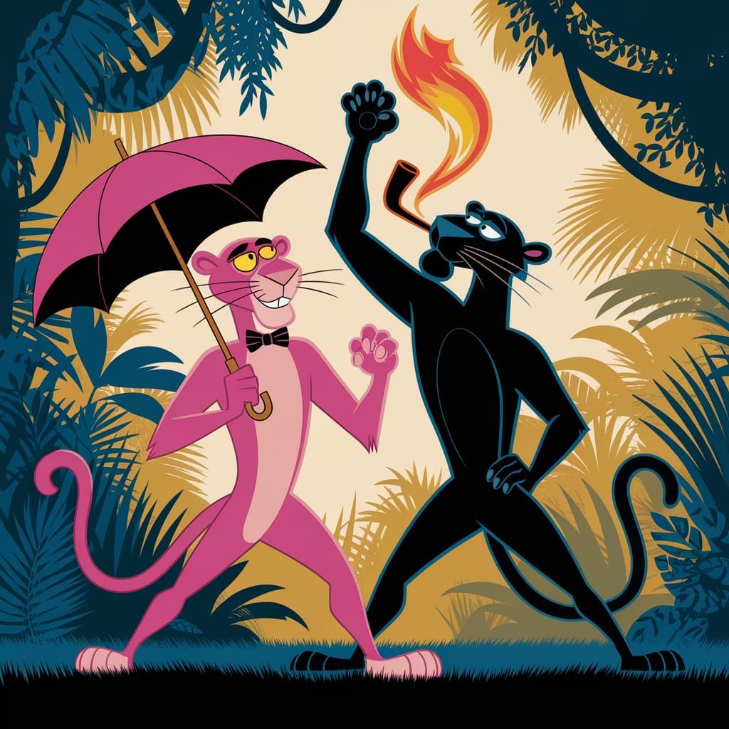 Pink Panther vs Black Panther Film Poster