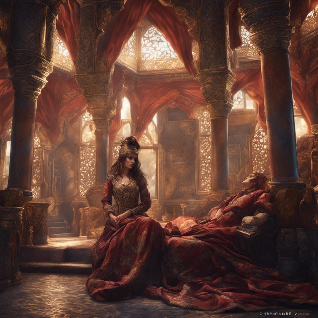 Ottoman Princess and Harem: Detailed Fantasy Art
