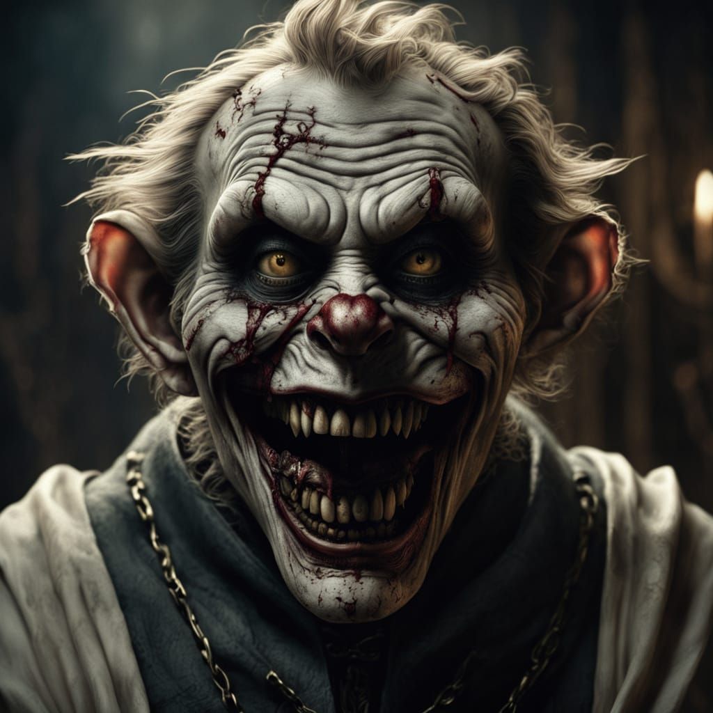 Madman's Descent into Madness in Baroque Gothic Style