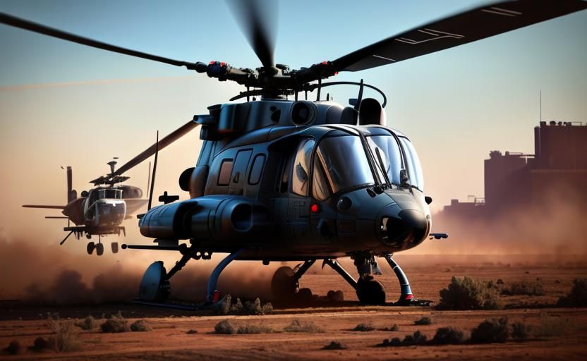 Pilot After Landing with Apache, Hyperrealistic Art