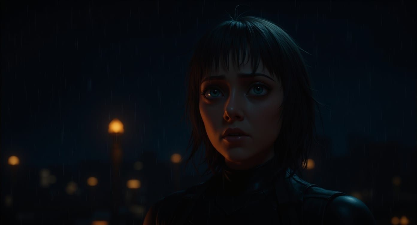 Alita Battle Angel Crying: 3D Anime Wallpaper