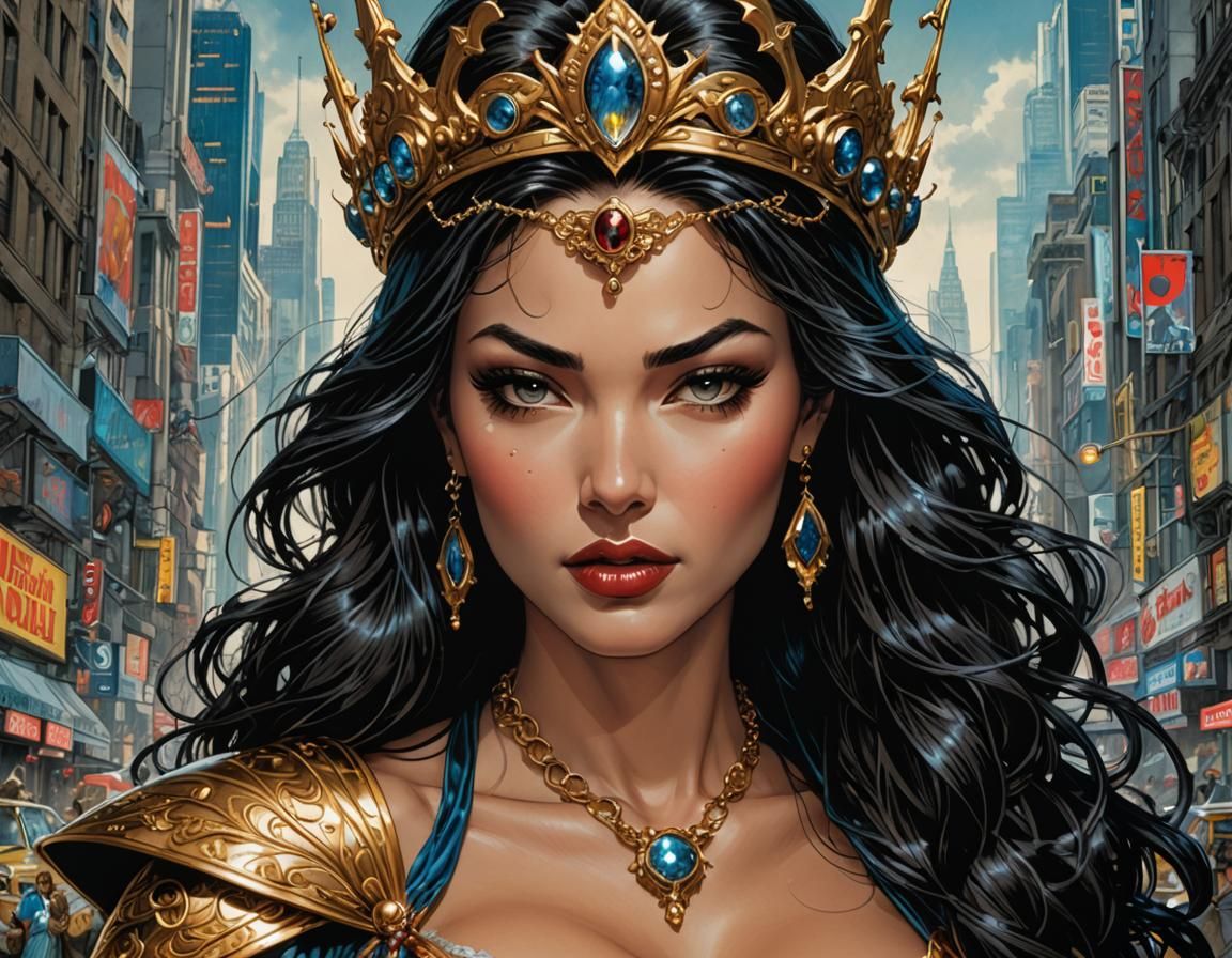 Hyperrealistic Woman in Comic Book Art Style