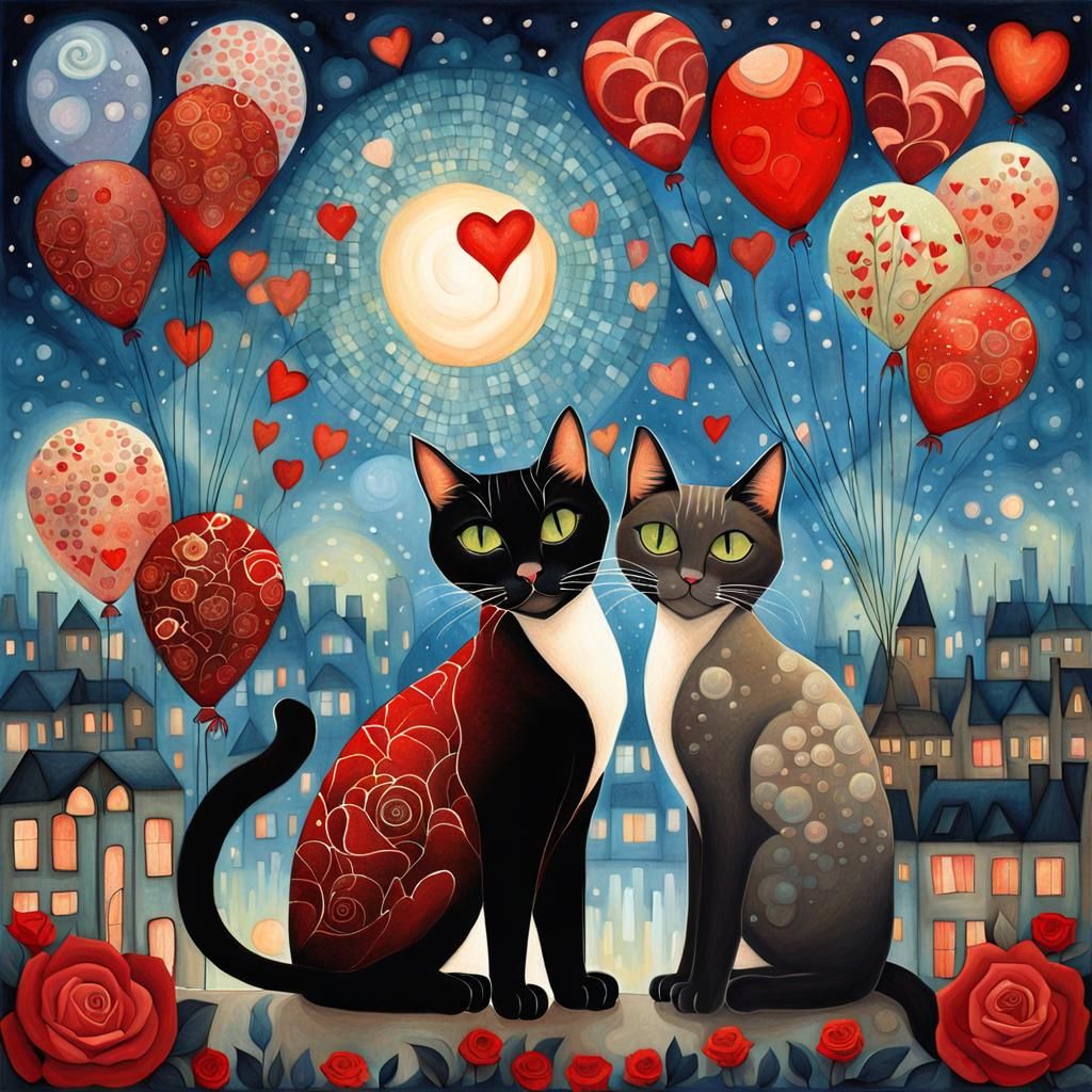 Siamese Cats Valentine's Day Celebration
