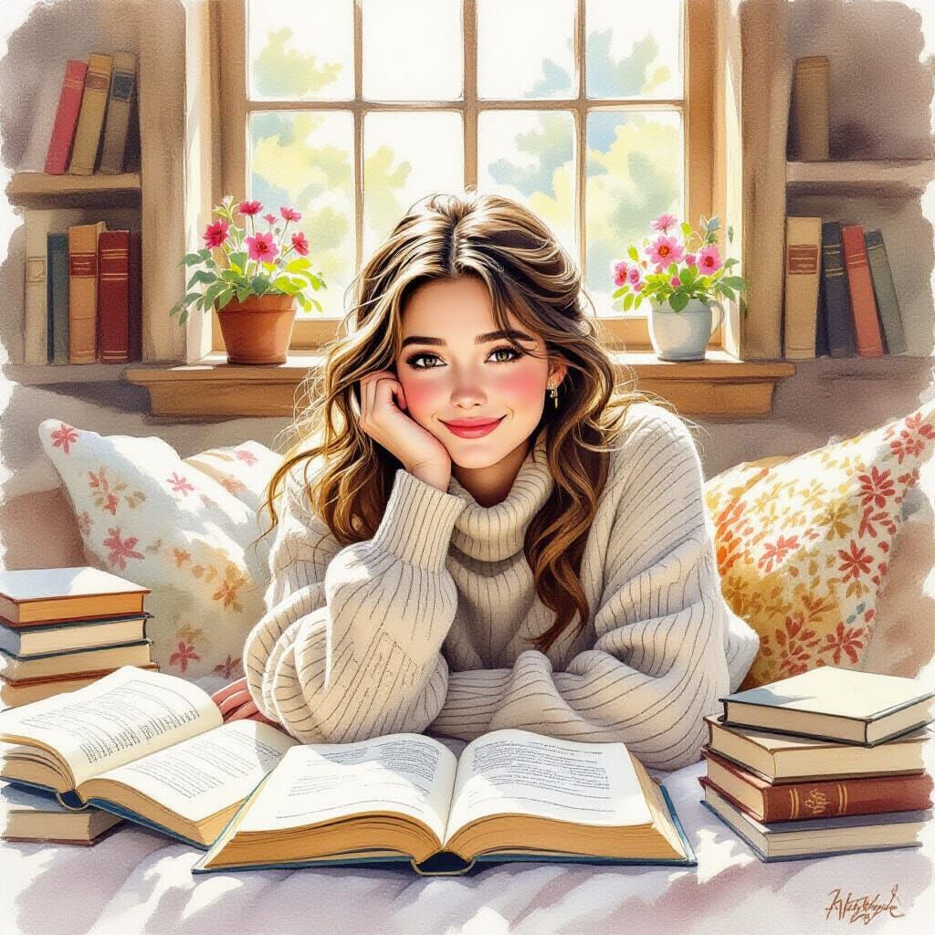Cozy Reading Nook: A Whimsical Storybook Scene