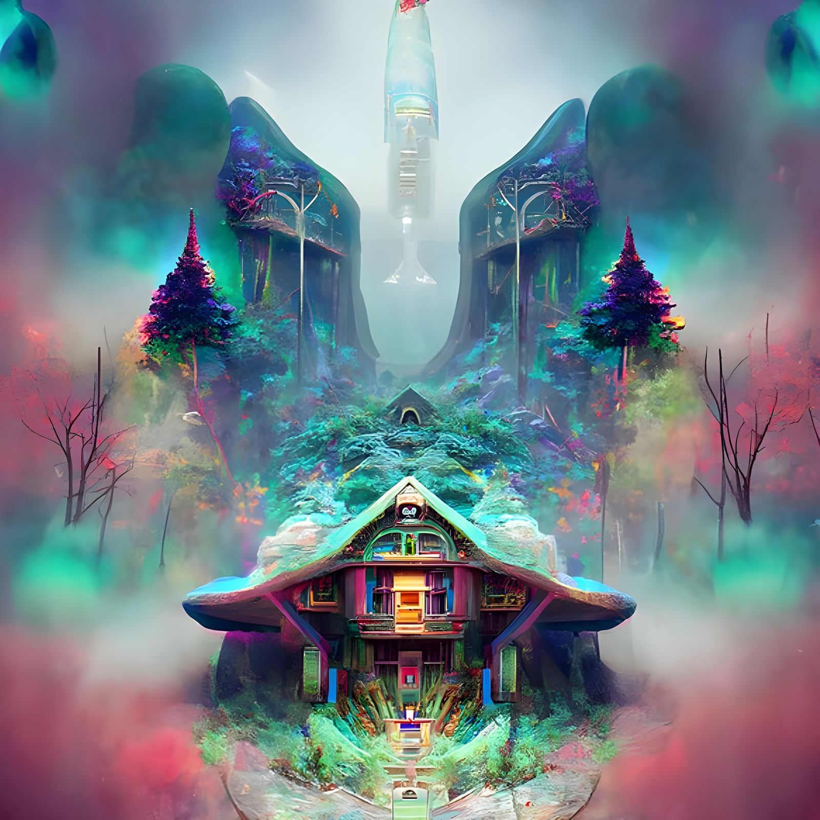 Enchanted Forest: Mystical House in Hyperdetailed UHD