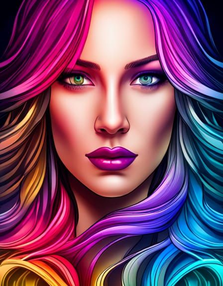 Vivid Coloring Book Cover of a Beautiful Woman