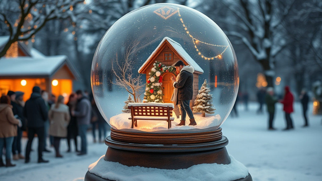 Majestic Life-Sized Snow Globe Winter Scene
