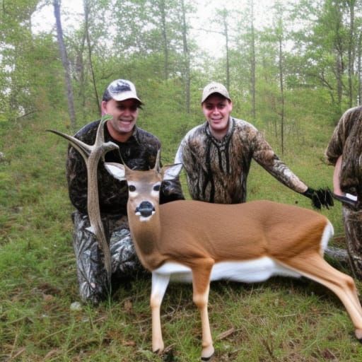 Hunting Deer Scene Generated by AI
