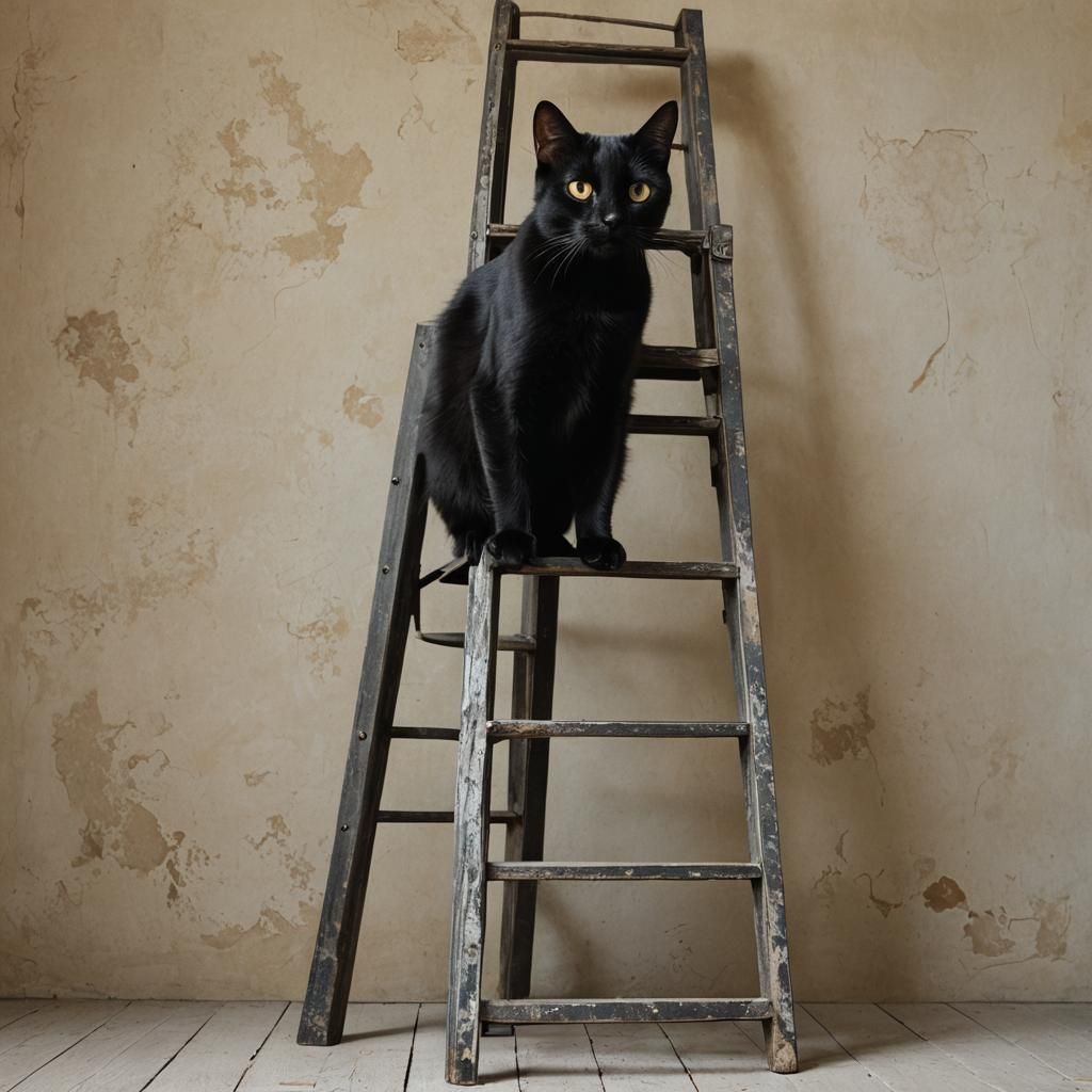 Black Cat Under Ladder Superstition