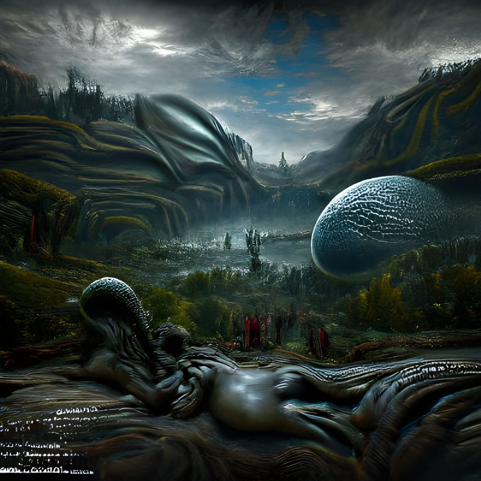Trippy Alien Planet in Sci-Fi Matte Painting