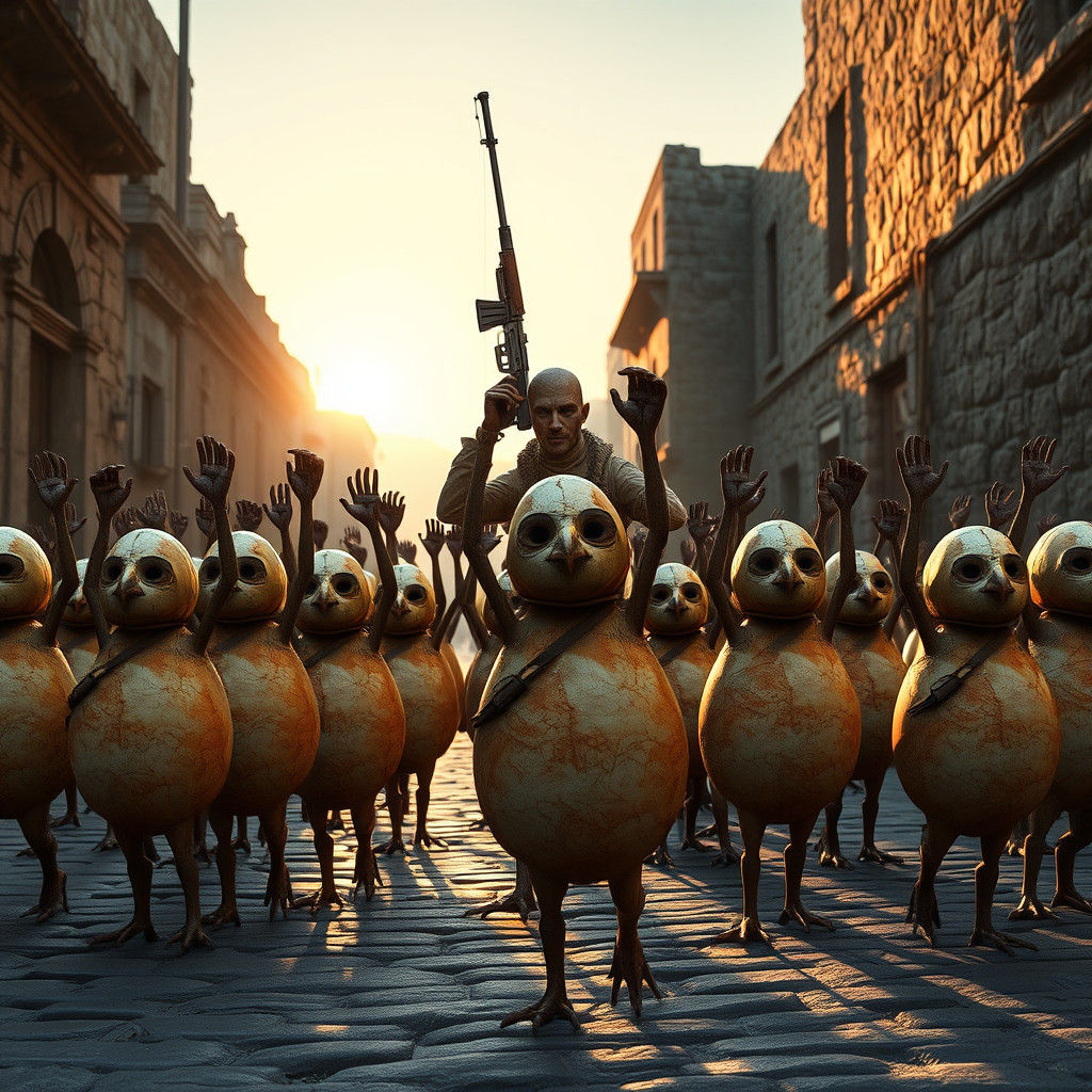 Eggs Surrender: Gritty Scene in Unreal Engine 5