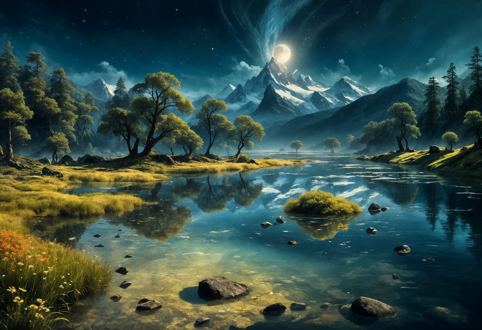 Ethereal Minimalist Landscape Inspired by Fantasy Art