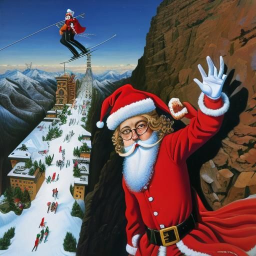 Ski Jump Santa
