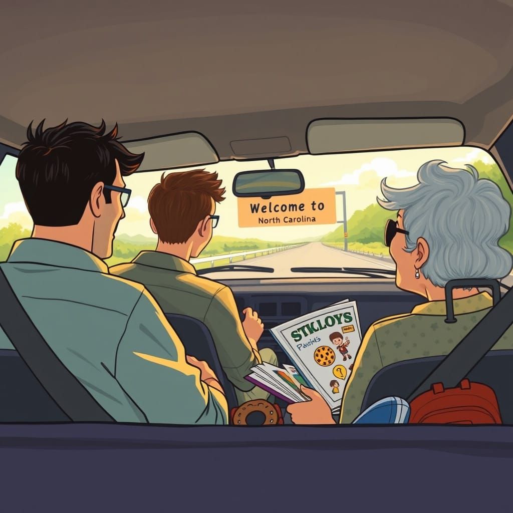 A Joyful Road Trip with Dad and Grandpa in Classic American....