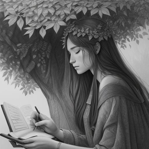 Girl Sketching Supernova in Charcoal Drawing