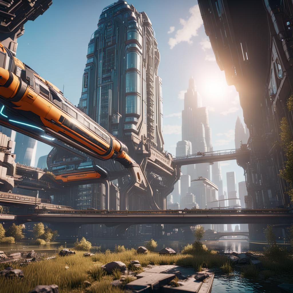 Futuristic London Utopia in 3D Cinematic Style