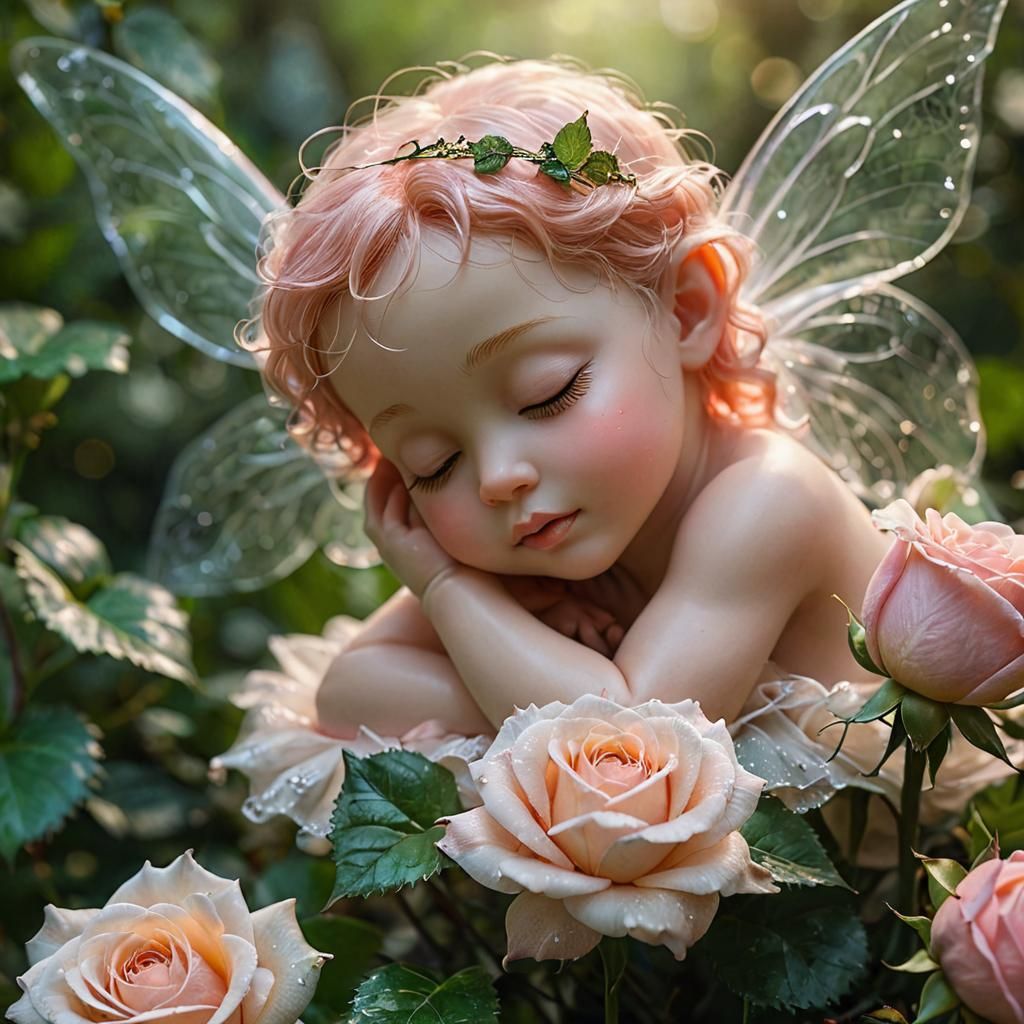 Sleeping baby fairy