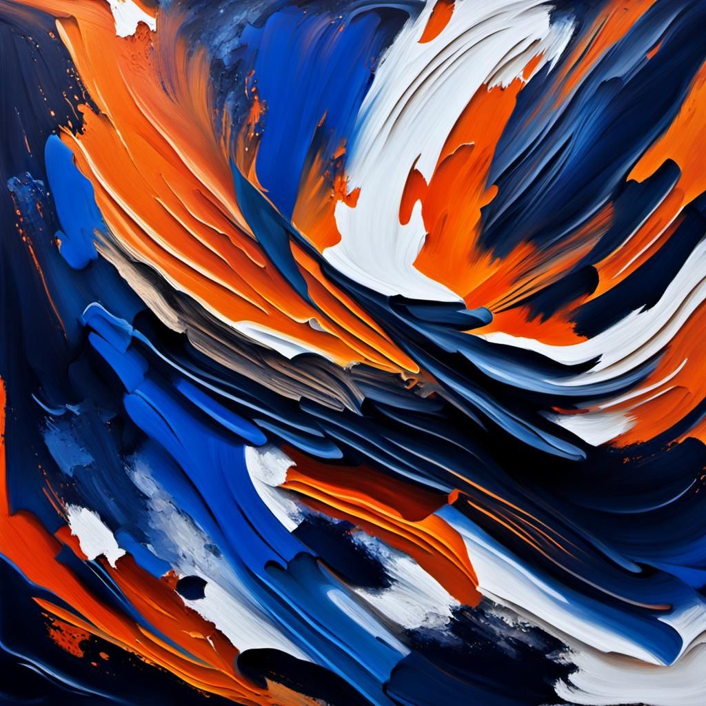 Abstract Expressionism: Swirling Brushstrokes in Bold Colors